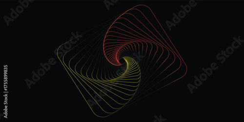 Spiral sound wave rhythm line dynamic abstract vector background