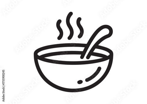 Hot soup icon, Hot soup solid Vector
