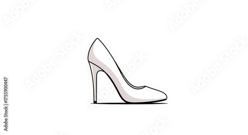 Elegant white high heel shoe illustration on a white background.