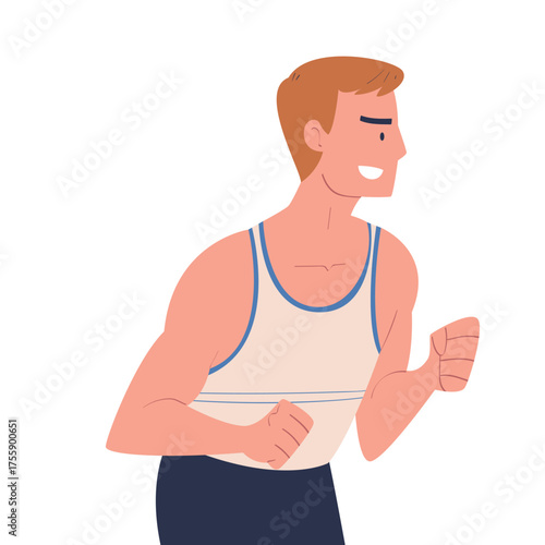 Man Character Standing Look Aside as Opposition to Somebody Vector Illustration