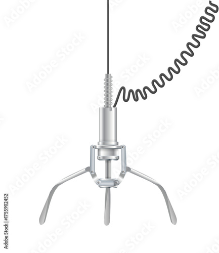 Gripper arm. Slot machine elevator machine for getting toys and prizes. Mechanical gripper tentacles. Vector