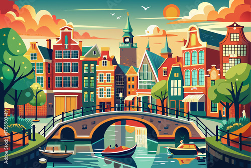 In Amsterdam, a city where water and light embrace each other,
Your heart will relax among the sparkling canals and stone bridges.
Every street smells of coffee and freedom.
And every look is full of 