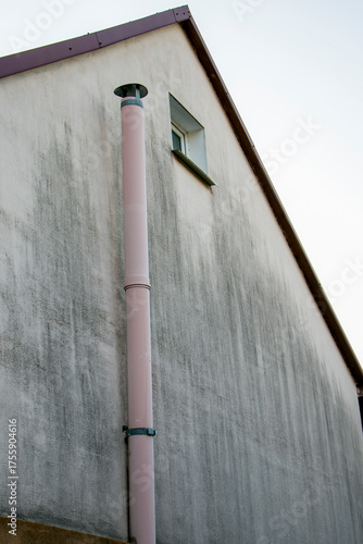 Photography The facade wall of the house darkened from moisture