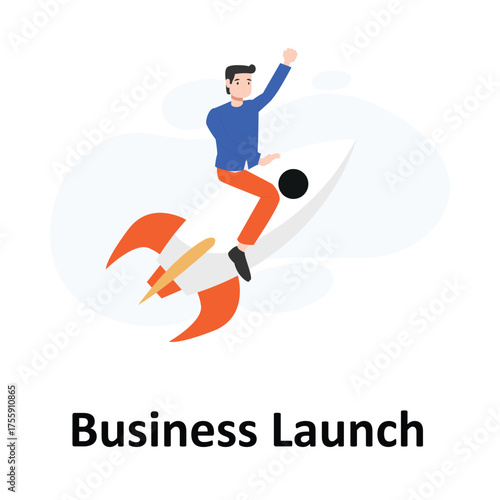 Business Launch Vector Illustration Which can easily edit or modify