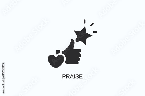 Praise Icon Or Logo Isolated Vector Illustration