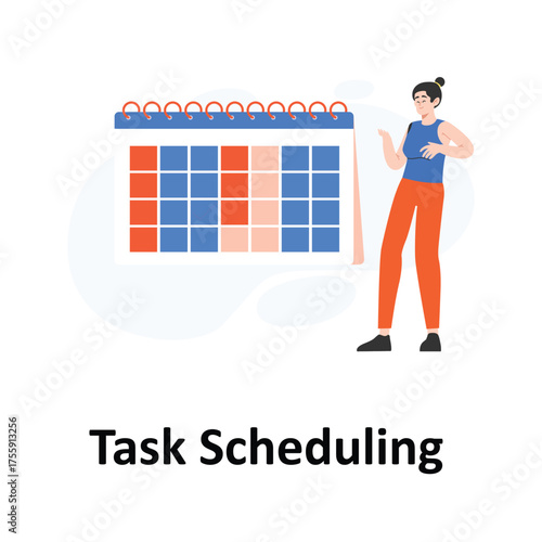 Task Scheduling Vector Illustration Which can easily edit or modify