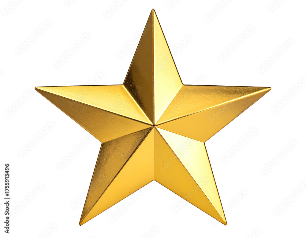 Obraz premium Shiny, golden, five-pointed star on black background; perfect for celebrations and awards