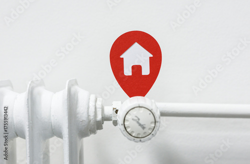 Concept of house heating us...
