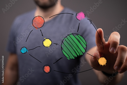 Image of a man interacting ...