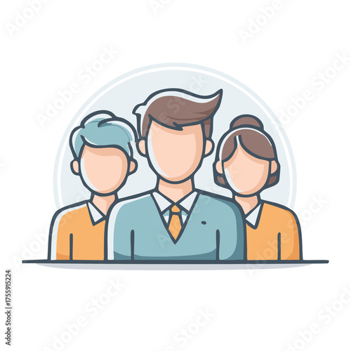 Diverse business team group professional members collaboration and leadership concept vector illustration