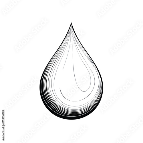 Abstract Stylized Water Drop Illustration Minimalist Design