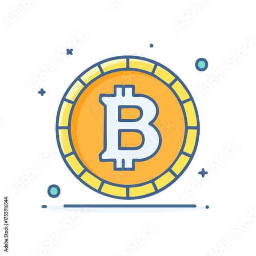 Cryptocurrency Coin Illustration Digital Finance and Banking Concept