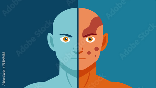 Before and After Comparison Illustrate a sidebyside comparison of a face showing rough skin texture on one side and smooth radiant skin on the other with a glowing aura around the