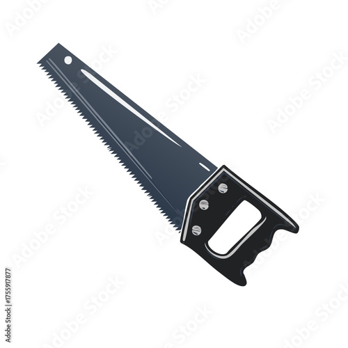Hand Saw Illustration for Woodworking Projects Carpentry Hand Tool Construction