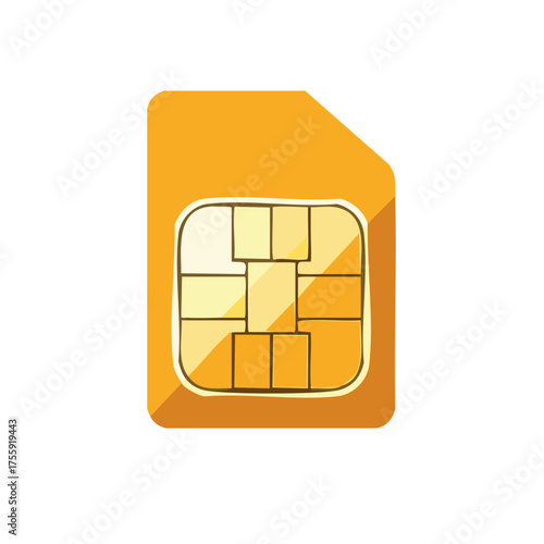 Illustration of SIM Card, Subscriber Identity Module for mobile devices