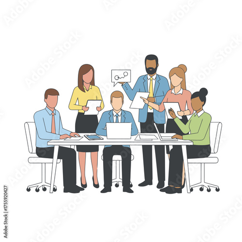 Business Team Meeting at Conference Table