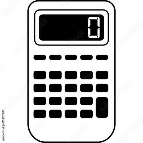 Calculator icon with large display for math, finance, and education visuals.