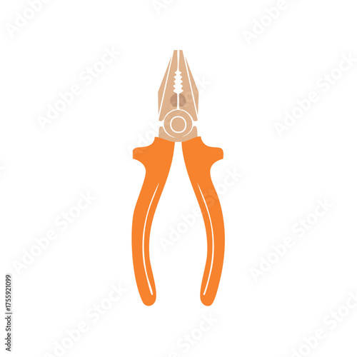 Hand tool illustration of orange pliers used for repair and construction work