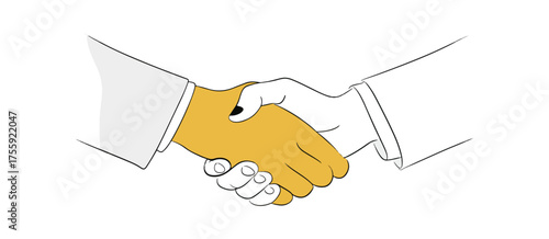 Handshake illustration business deal agreement cooperation