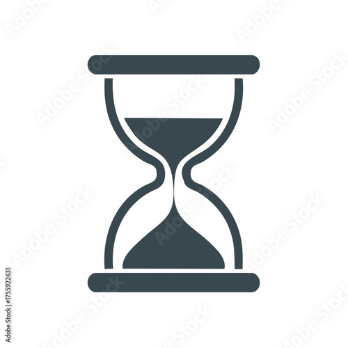 Elegant hourglass icon illustrating time, deadlines, and the passage of time, rendered in a clean and contemporary design.