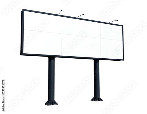 An empty billboard against a black background, ready for advertising