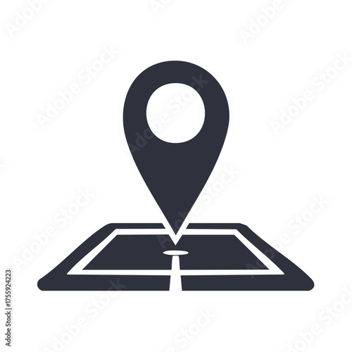 Location Pin Icon on Map Illustration for Find Place, Navigation, Destination Theme