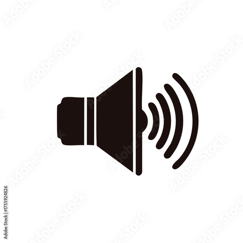 Sound Waves Emanating from a Loudspeaker or Audio Speaker in Black and White