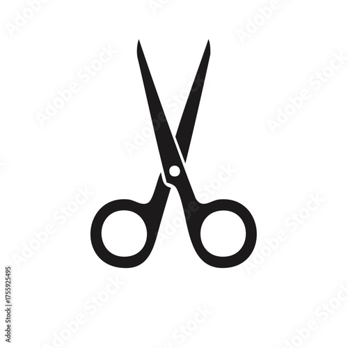 Black Scissors Silhouette Cutting Tool Simple Design Graphic Symbol Shape Stationery Item Craft Supplies