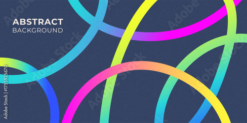 Colorful abstract background with intertwined neon ribbons forming dynamic curves. Futuristic glowing design ideal for posters and modern layouts