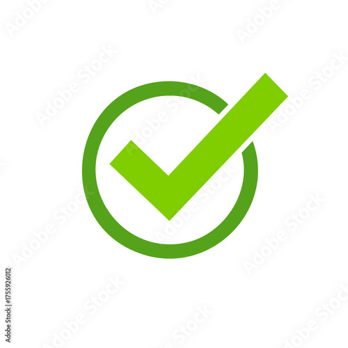 Green check mark icon inside a circle representing confirmation or approval
