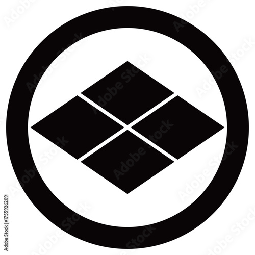 	丸に武田菱という家紋です。