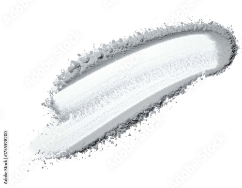 A single stroke of loose white powder appears as if swiped across a dark backdrop