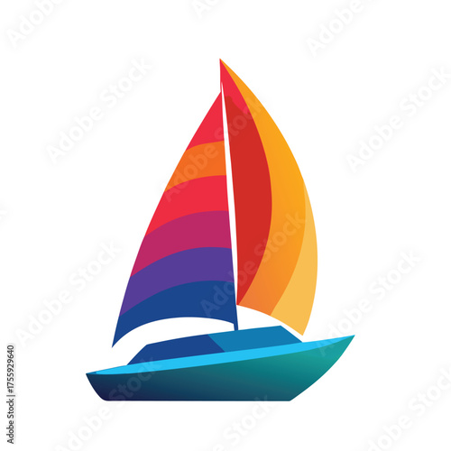sailboat on white background