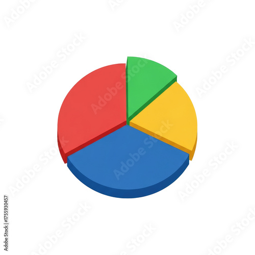 Free Download Four Section Pie Chart With Red Blue Yellow Green Slices On Black Background icon 2025-2026 transparent isolated on white background png 4k full hd download - GFXLoad