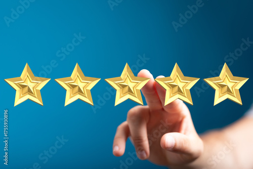 Person's hand touching five...