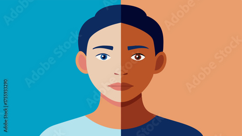BeforeandAfter A splitscreen illustration showing a patients face before and after an exosomeenhanced treatment highlighting improved skin texture and tone.