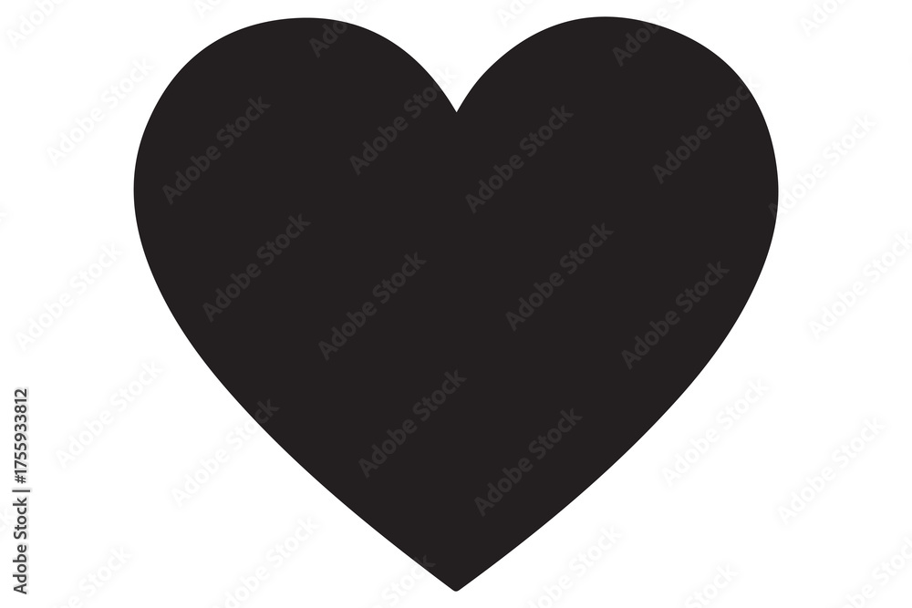 Obraz premium Human heart silhouette icon illustration in black color isolated on white background 