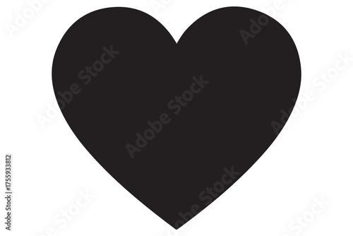 Human heart silhouette icon illustration in black color isolated on white background
