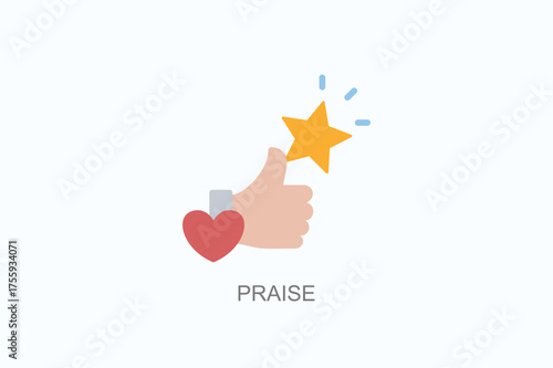 Praise Icon Or Logo Isolated Vector Illustration