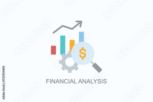 Financial Analysis Icon Or Logo Isolated Vector Illustration