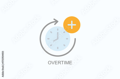 Overtime Icon Or Logo Isolated Vector Illustration