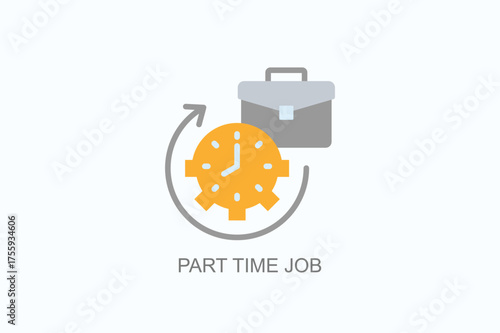 Part Time Job Icon Or Logo Isolated Vector Illustration