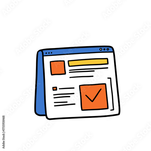 Online order confirmation webpage with a checkmark illustration  