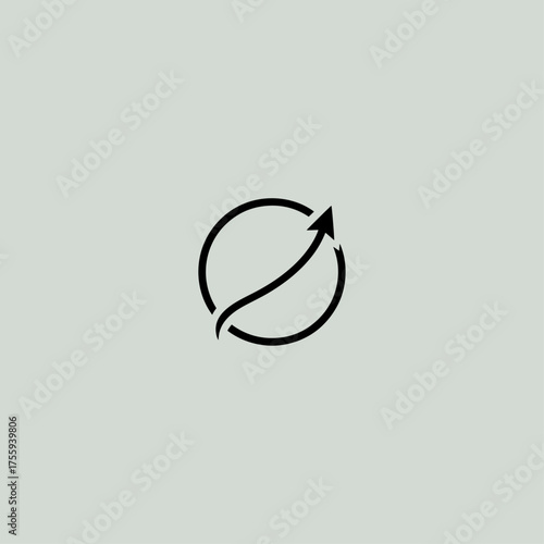 Letter O with arrow logo icon flat vector design.