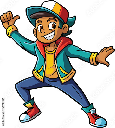 Cartoon Youth Giving Thumbs Up – Street Style Pose