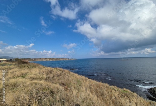 Sinemorets_Bulgaria, Butamyata beach, sunny day on wild coast of the Black Sea.