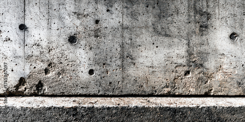 Fototapeta premium Heavily Pitted and Weathered Grunge Concrete Wall Texture Background