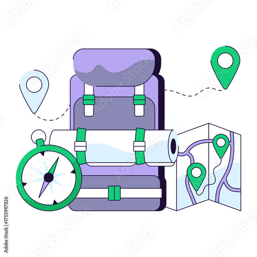 Premium download illustration of backpack