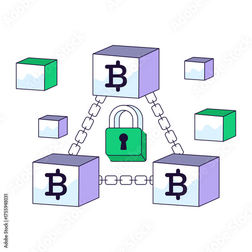 A premium download illustration of bitcoin blockchain