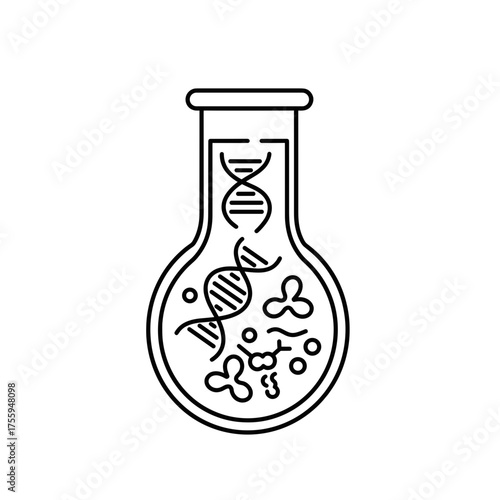 Cell-Free System Outline Icon, In Vitro Synthesis